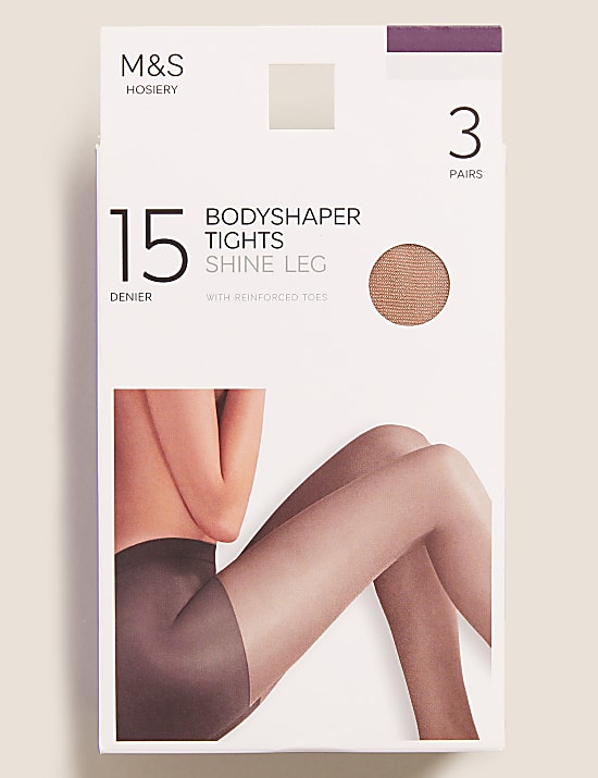 3pk 15 Denier Body Shaping Tights
