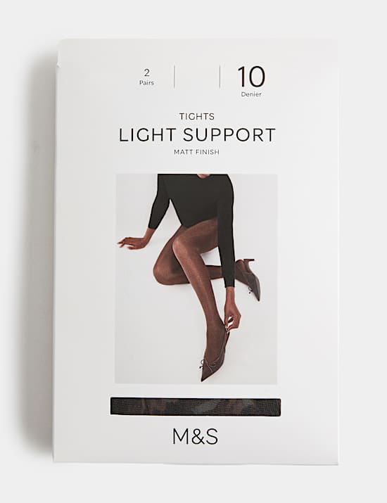 2 Pack 10 Denier Light Support Tights