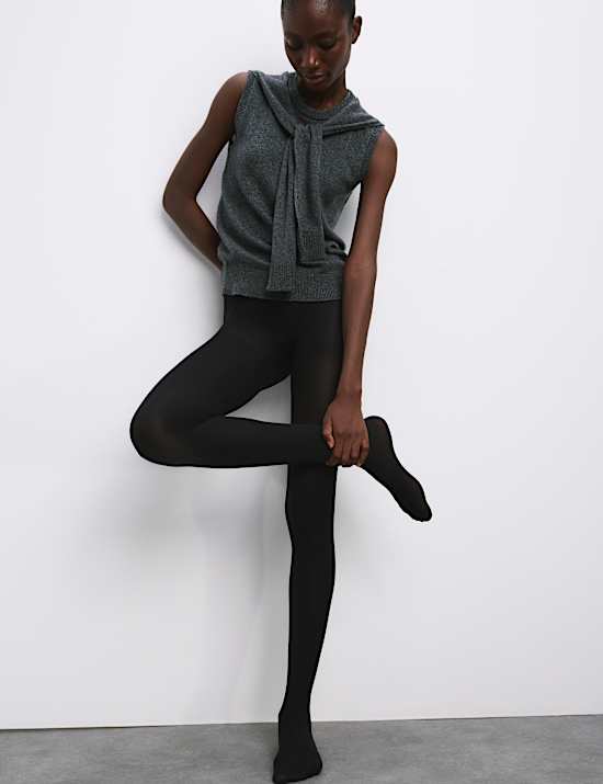 Collants fins et opaques en coton 40 deniers