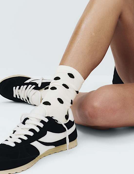 2 Pack Supersoft Spot Print Crew Socks