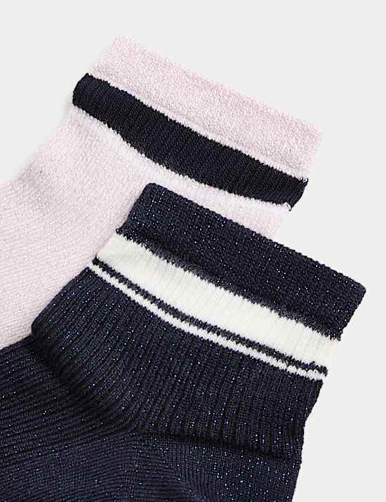 2pk Sumptuously Soft&trade; Sparkle Quarter Socks