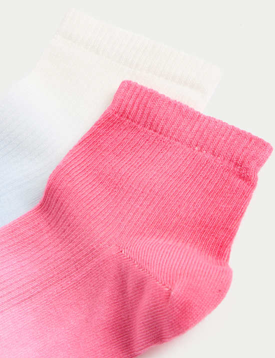 2pk Cotton Rich Ombre Quarter Socks