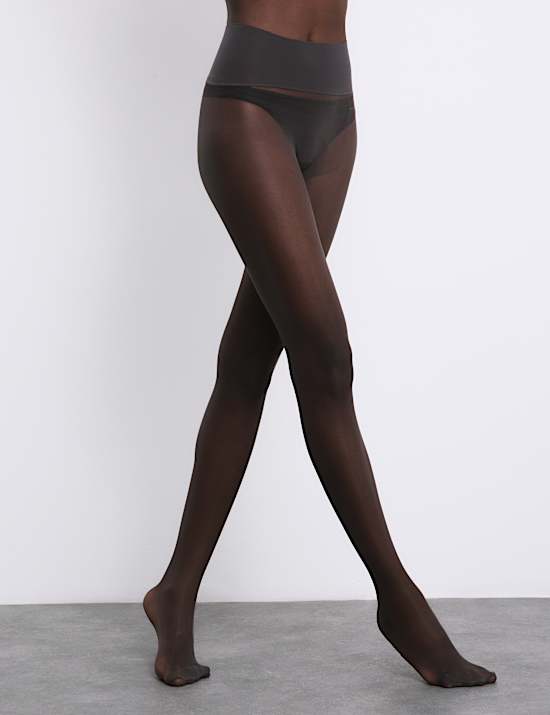 Lot de 2 paires de collants 10 deniers sans coutures et indémaillables