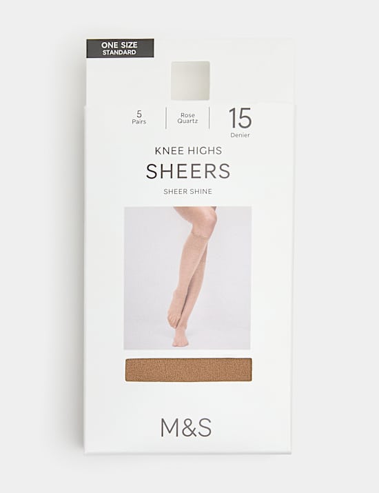 5 Pack 15 Denier Matt Knee Highs