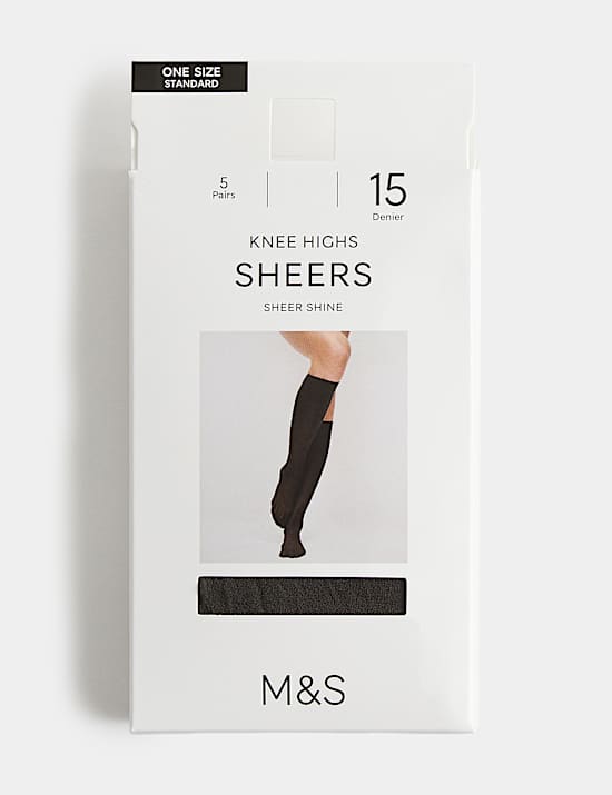 5 Pack 15 Denier Matt Knee Highs