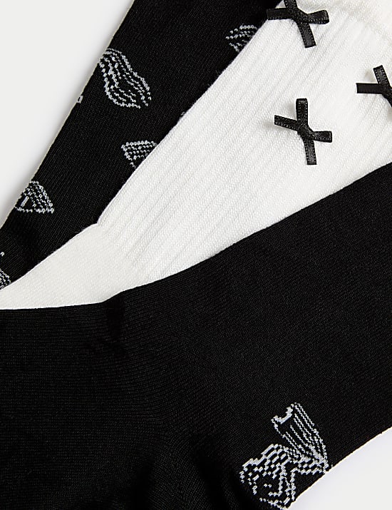 3pk Bow Ankle High Socks