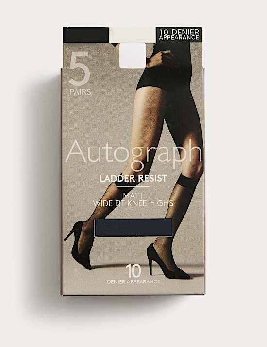 5pk 10 Denier Ladder Resist Matt Knee Highs