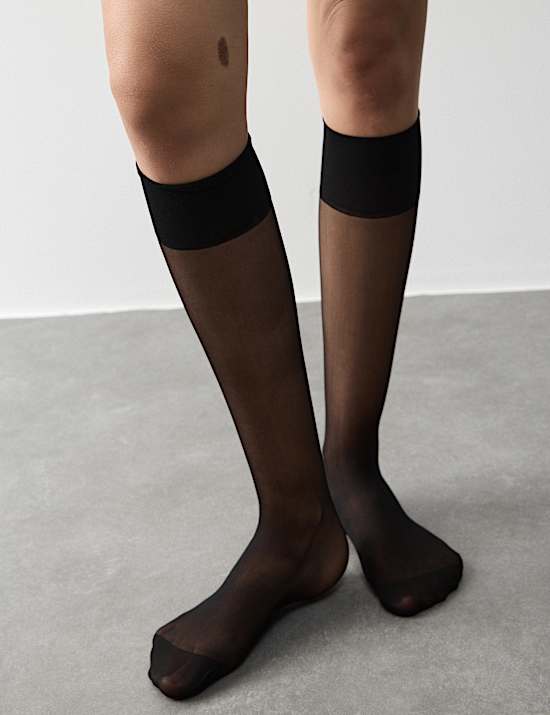Lot de 5 paires de mi-bas 10 deniers mats et ind&eacute;maillables