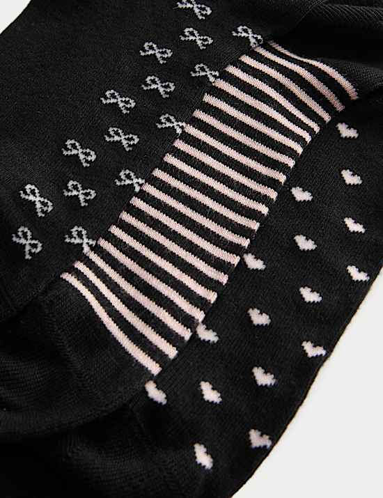 5pk Supersoft Patterned Ankle High Socks