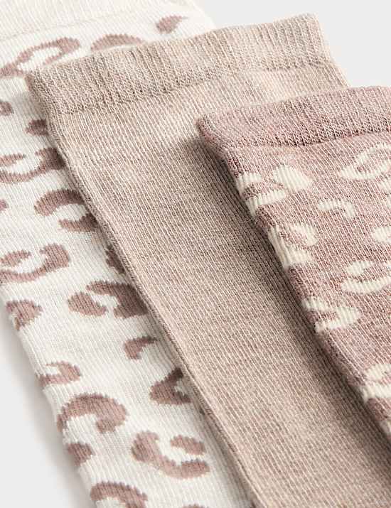 3 Pack Supersoft Animal Print Crew Socks