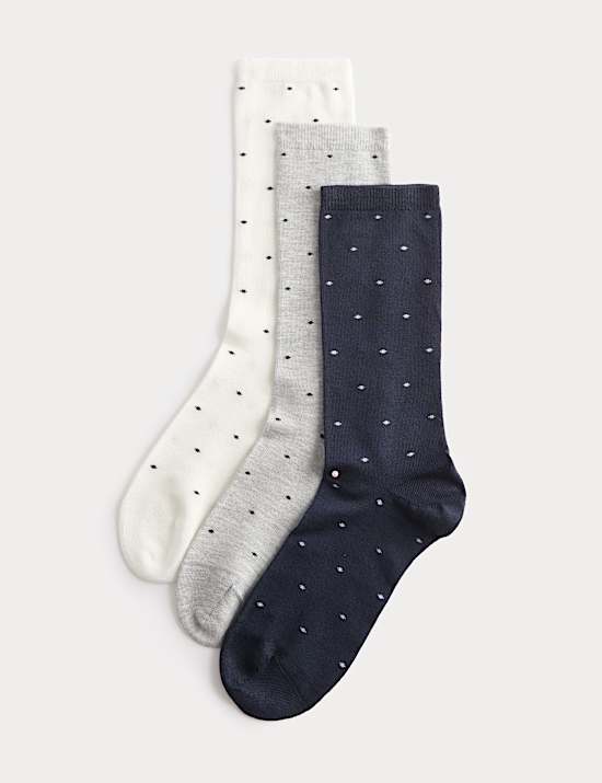 Lot de 3 paires de chaussettes ultra-douces &agrave; imprim&eacute; pois