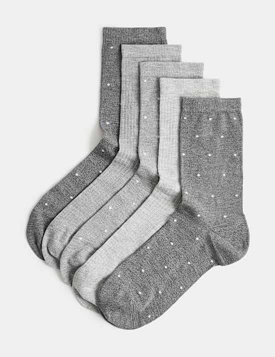 5 Pack Supersoft Spot Crew Socks