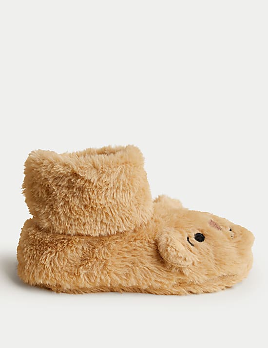 Faux Fur Spencer Bear&trade; Thermal Slipper Socks