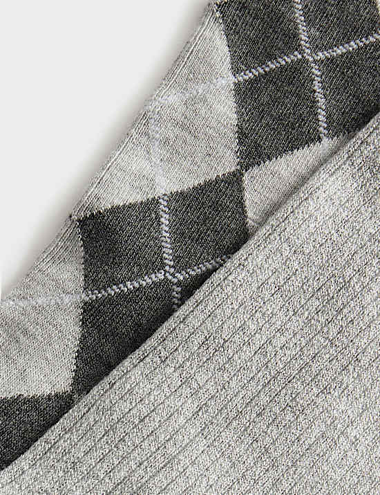 2 Pack Argyle Crew Socks