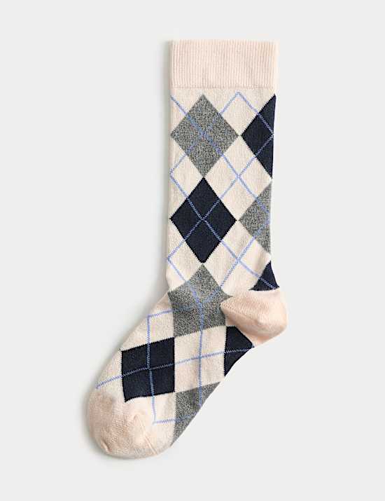 2 Pack Argyle Crew Socks