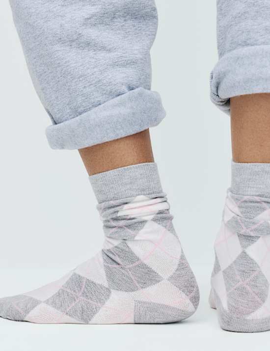 Lot de 2 paires de chaussettes &agrave; motif &eacute;cossais