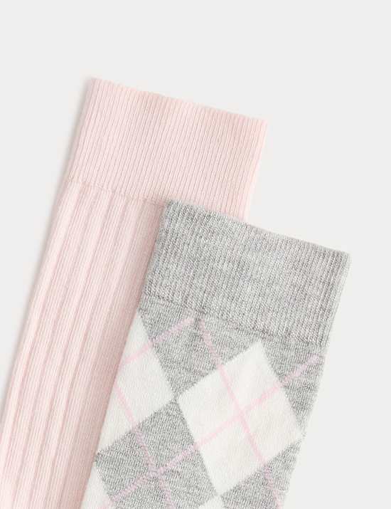 Lot de 2 paires de chaussettes &agrave; motif &eacute;cossais