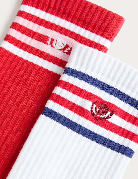 2 Pack Cotton Rich Sporty Crew Socks