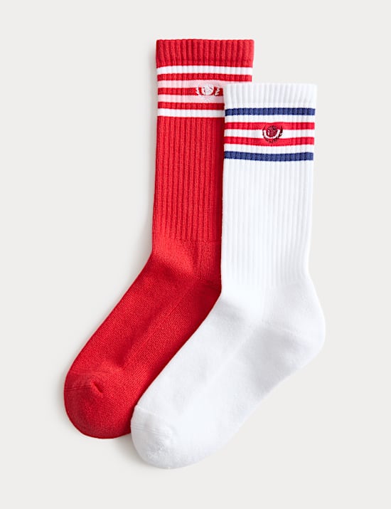 2 Pack Cotton Rich Sporty Crew Socks