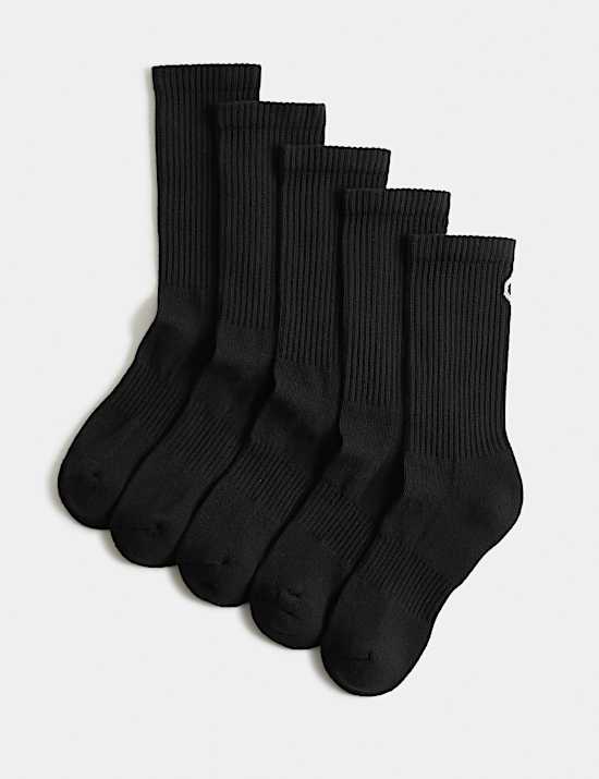 5pk Cotton Rich Cushioned Crew Socks
