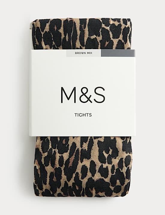 Animal Print Sheer Tights