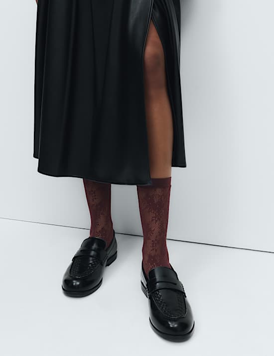 Fishnet Lace Ankle Highs