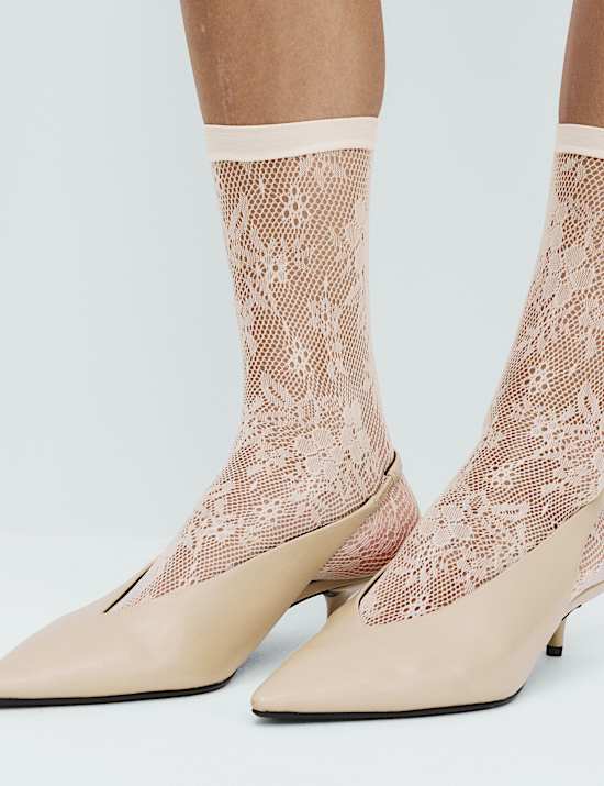 Fishnet Lace Ankle Highs