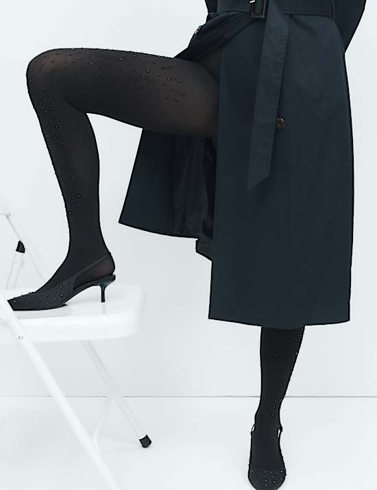 גרביונים אטומים בעיטור קריסטלים