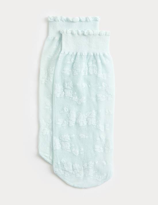 Floral Lace Ankle High Socks