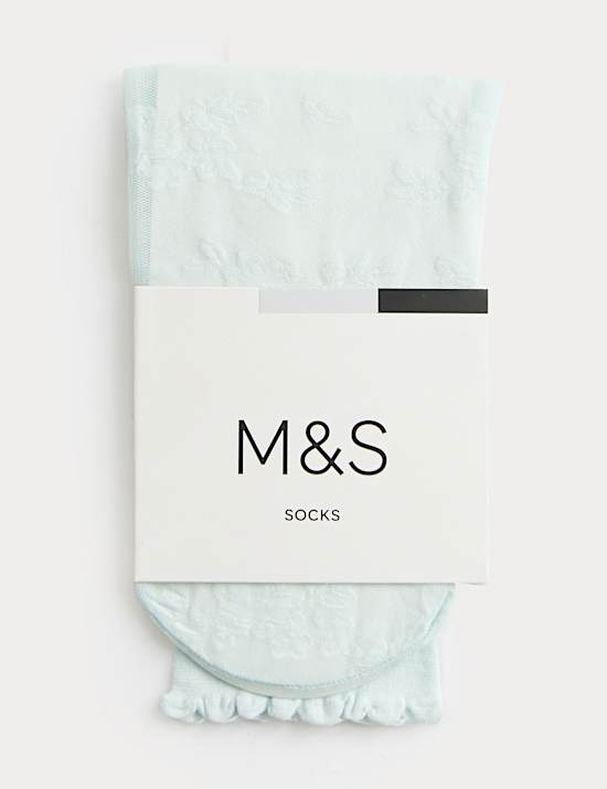 Floral Lace Ankle High Socks