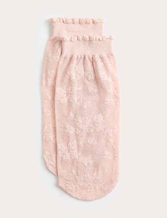 Floral Lace Ankle High Socks
