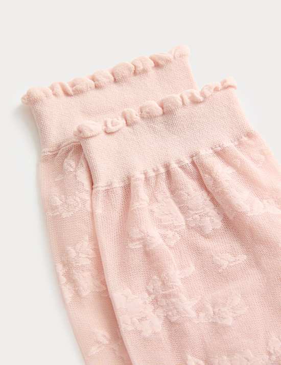 Floral Lace Ankle High Socks
