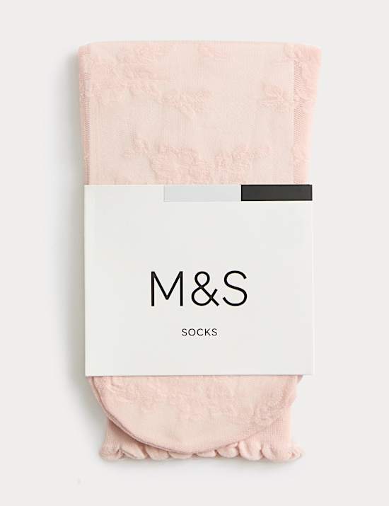 Floral Lace Ankle High Socks