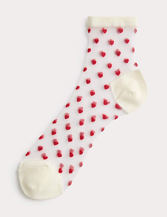 Sheer Heart Ankle High Socks