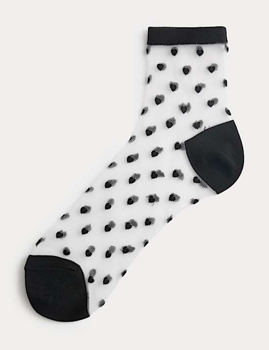 Sheer Heart Ankle High Socks