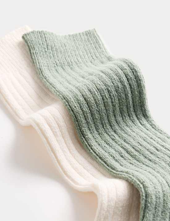 2pk Ribbed Mid Calf Socks