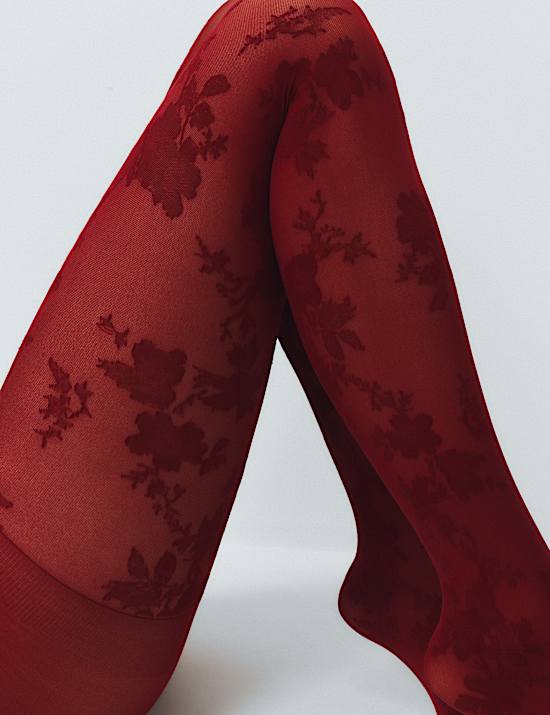 Floral Mesh Tights