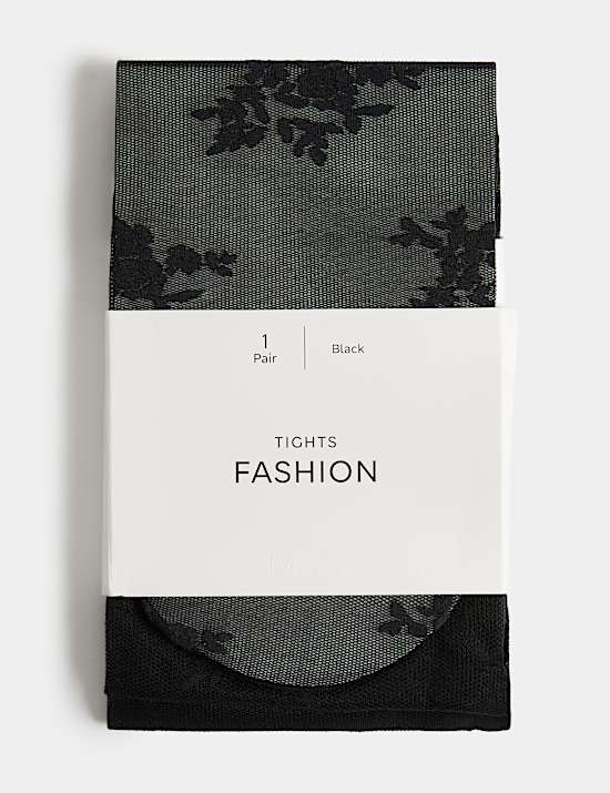 Floral Mesh Tights