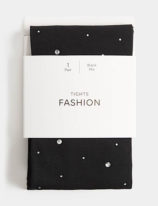 Embellished Sparkly Opaque Tights