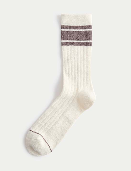 Cosy Striped Ankle High Socks