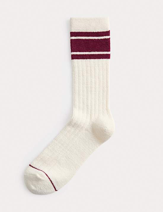 Cosy Striped Ankle High Socks