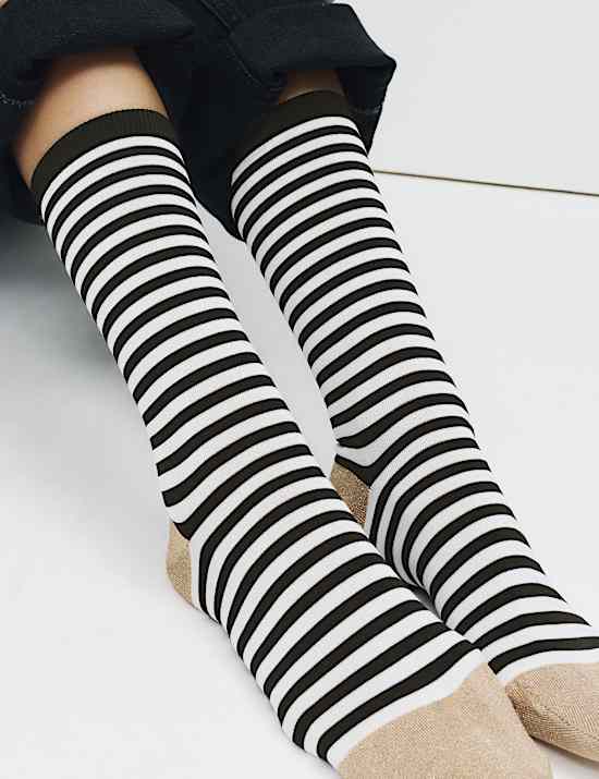 2pk Rayon Striped Crew Socks