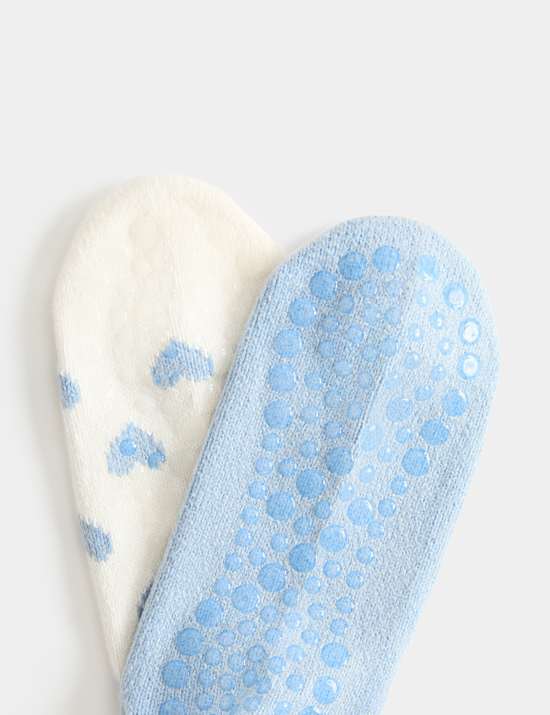 2 Pack Heart Slipper Socks