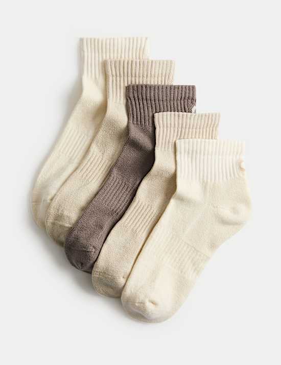 5pk Cotton Rich Cushioned Anklets