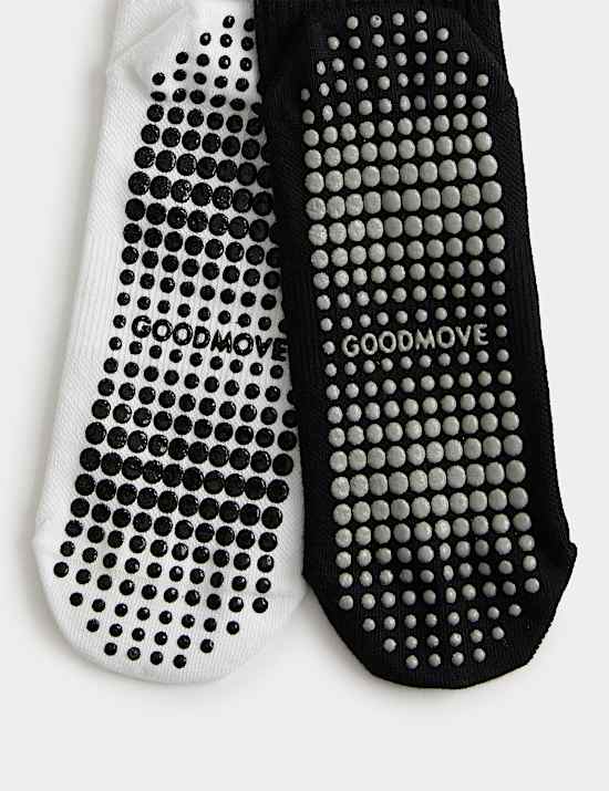 מארז 2 זוגות גרבי יוגה פסים מתערובת כותנה