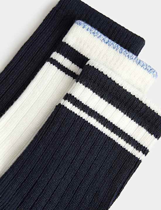 3er-Pack Gestreifte Supersoft Thermo Crew Socks