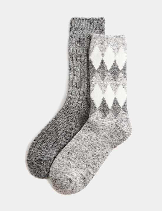 2 Pack Thermal Harlequin Boot Socks