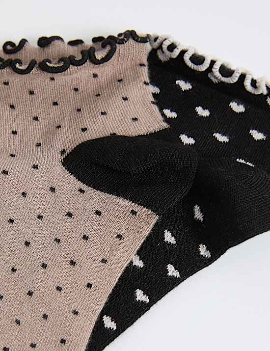 2pk Sumptuously Soft&trade; Heart & Spot Quarter Socks