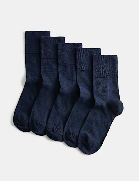 Lot de 5 paires de chaussettes hauteur cheville avec bord c&ocirc;te doux en coton
