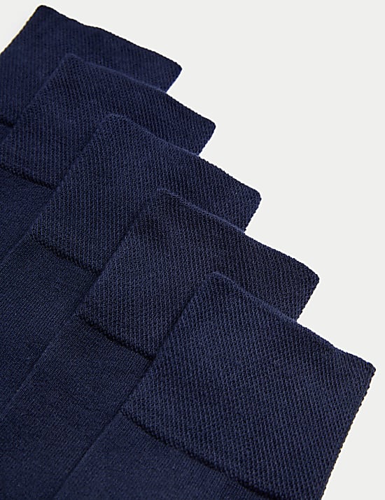 Lot de 5 paires de chaussettes hauteur cheville avec bord c&ocirc;te doux en coton